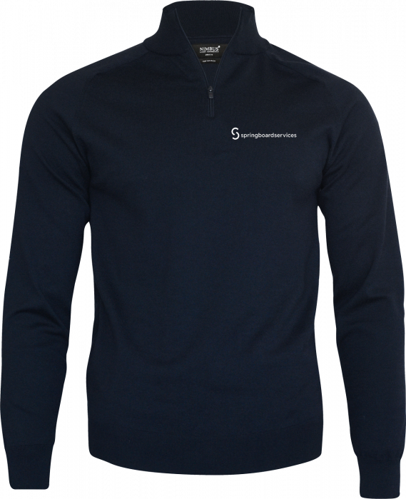 Nimbus CPH - Sbs Brighton 1/4 Zip Knit (Embroidered) - Navy
